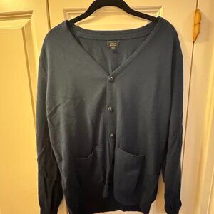 J. Crew 100% Merino Wool Mens Cardigan. Navy. Size Medium (M)